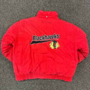 90s Vintage NHL Chicago BlackHawks Hockey Jacket Size Large
